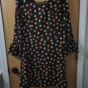 A/X Armani Exchange Black Floral Long Sleeve Dress
